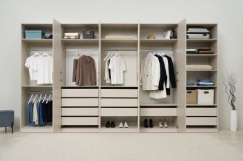 Гардеробная/шкаф 4000 мм Ларго №4 Кашемир (Миф) в Североуральске - severouralsk.mebel-e96.ru