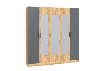 Шкаф 2000 мм Ларс крафт/графит (Микон) в Североуральске - severouralsk.mebel-e96.ru