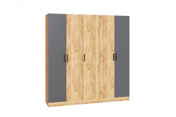 Шкаф 2000 мм Ларс без зеркал, крафт/графит (Микон) в Североуральске - severouralsk.mebel-e96.ru