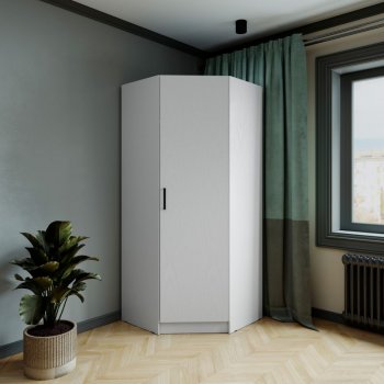 Шкаф угловой Ларс (угол скос), Белый (Микон) в Североуральске - severouralsk.mebel-e96.ru