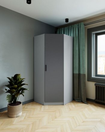 Шкаф угловой Ларс (угол скос), Серый камень/графит (Микон) в Североуральске - severouralsk.mebel-e96.ru