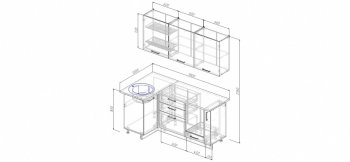 Угловой кухонный гарнитур Латте 1800х1000 мм в Североуральске - severouralsk.mebel-e96.ru