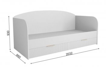 Кровать Лавис ДКД 2000.1 с ящиками белый софт (ДСВ) в Североуральске - severouralsk.mebel-e96.ru