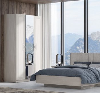 Шкаф распашной 1400 мм Лежер ШК-3103 холст белый (СанТан) в Североуральске - severouralsk.mebel-e96.ru