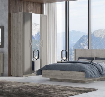 Кровать 1600 мм Лежер КР-311-16-16 дуб серый/велюр Missoni 18 (Сантан) в Североуральске - severouralsk.mebel-e96.ru