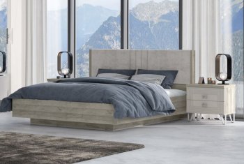 Кровать 1600 мм Лежер КР-311-16-16 дуб серый/велюр Missoni 18 (Сантан) в Североуральске - severouralsk.mebel-e96.ru