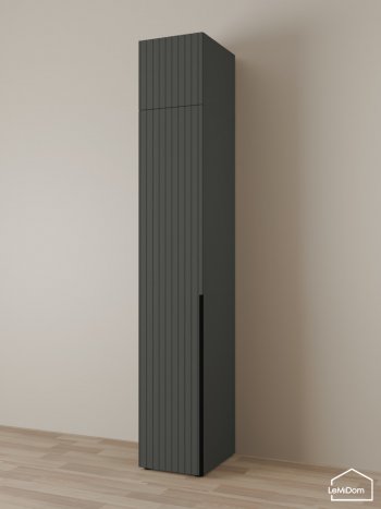 Шкаф с антресолью 400 мм Linnea MHR-1A-1 2450х400х510 (Графит-М 11.1.25) в Североуральске - severouralsk.mebel-e96.ru