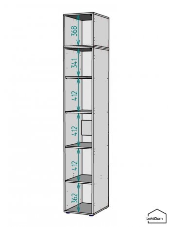 Шкаф с антресолью 400 мм Linnea MHR-1A-2 2450х400х510 (Графит-М 11.1.25) в Североуральске - severouralsk.mebel-e96.ru