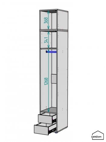 Шкаф с антресолью 400 мм Linnea MHR-1A-3 2450х400х510 (Белый-М 11.1.1) в Североуральске - severouralsk.mebel-e96.ru