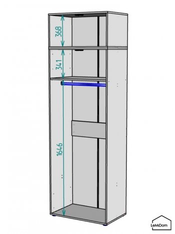 Шкаф с антресолью 800 мм Linnea MHR-2A-1 2450х800х510 (Графит-М 11.1.25) в Североуральске - severouralsk.mebel-e96.ru