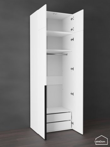 Шкаф с антресолью 800 мм Linnea MHR-2A-3 2450х800х510 (Белый-М 11.1.1) в Североуральске - severouralsk.mebel-e96.ru