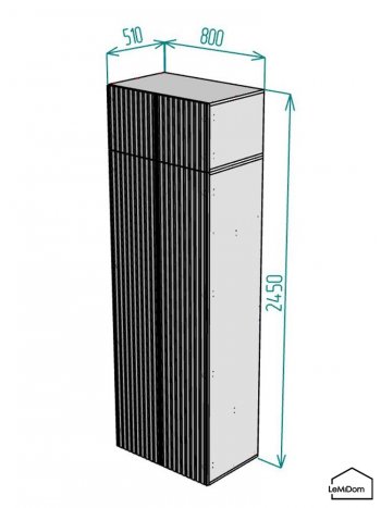 Шкаф с антресолью 800 мм Linnea MHR-2A-1 2450х800х510 (ДВ-М 11.1.25) в Североуральске - severouralsk.mebel-e96.ru