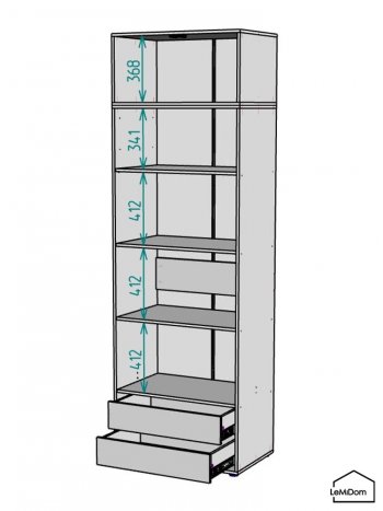 Шкаф с антресолью 800 мм Linnea MHR-2A-4 2450х800х510 (ДВ-М 11.1.25) в Североуральске - severouralsk.mebel-e96.ru