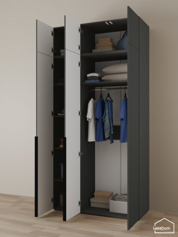 Шкаф с антресолью 1200 мм Linnea MHR-3A-1 2450х1200х510 (Графит-М 11.1.25) в Североуральске - severouralsk.mebel-e96.ru
