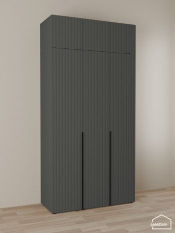 Шкаф с антресолью 1200 мм Linnea MHR-3A-1 2450х1200х510 (Графит-М 11.1.25) в Североуральске - severouralsk.mebel-e96.ru