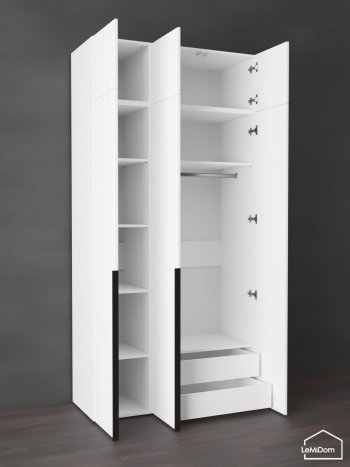Шкаф с антресолью 1200 мм Linnea MHR-3A-2 2450х1200х510 (Белый-М 11.1.2) в Североуральске - severouralsk.mebel-e96.ru