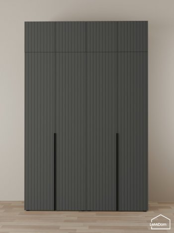 Шкаф с антресолью 1600 мм Linnea MHR-4A-1 2450х1600х510 (Графит-М 11.1.25) в Североуральске - severouralsk.mebel-e96.ru