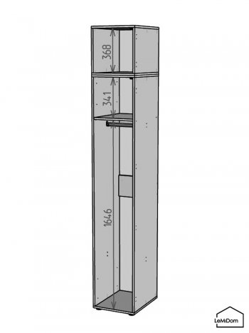 Шкаф с антресолью 400 мм Linnea MHR-1A-1 2450х400х510 (Белый-М 11.1.2) в Североуральске - severouralsk.mebel-e96.ru