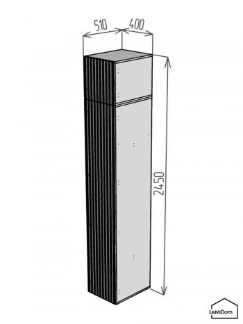 Шкаф с антресолью 400 мм Linnea MHR-1A-1 2450х400х510 (Белый-М 11.1.2) в Североуральске - severouralsk.mebel-e96.ru