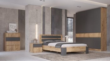 Комод 4 ящика Ленора вотан/Графит (Лин) в Североуральске - severouralsk.mebel-e96.ru