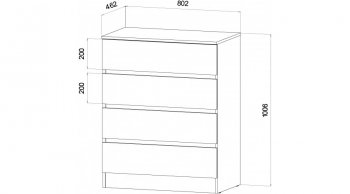 Комод 4 ящика Ленора вотан/Графит (Лин) в Североуральске - severouralsk.mebel-e96.ru