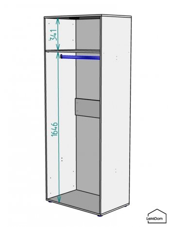 Шкаф Linnea MHR-2 2050х800х510 (Белый-М 11.1.1) в Североуральске - severouralsk.mebel-e96.ru