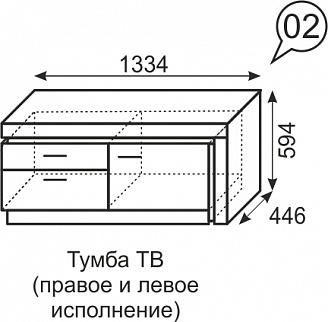 Тумба ТВ Люмен №2 (ИжМ) в Североуральске - severouralsk.mebel-e96.ru