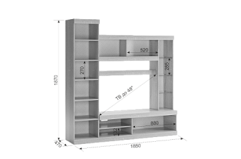 Мини-стенка Макси Компоновка №1 (2450) в Североуральске - severouralsk.mebel-e96.ru