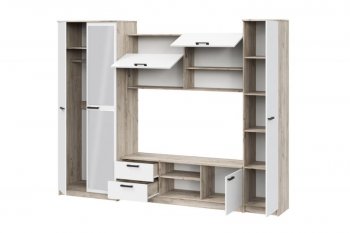 Стенка Марта-12 дуб крафт серый/белый (ИЦ) в Североуральске - severouralsk.mebel-e96.ru