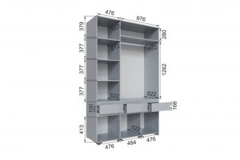 Шкаф 1500 мм Мерида серый камень/графит (Микон) в Североуральске - severouralsk.mebel-e96.ru