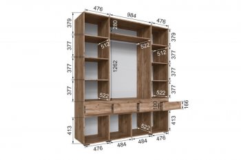 Шкаф 2000 мм Мерида крафт табачный/белый (Микон) в Североуральске - severouralsk.mebel-e96.ru