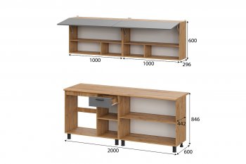 Кухонный гарнитур Монако 2000 мм графит (СВ) в Североуральске - severouralsk.mebel-e96.ru