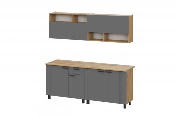 Кухонный гарнитур Монако 2000 мм графит (СВ) в Североуральске - severouralsk.mebel-e96.ru