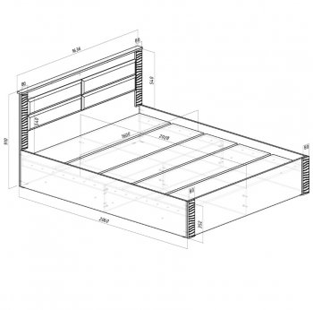 Кровать двуспальная Монако КР-16 кашемир (БТС) в Североуральске - severouralsk.mebel-e96.ru