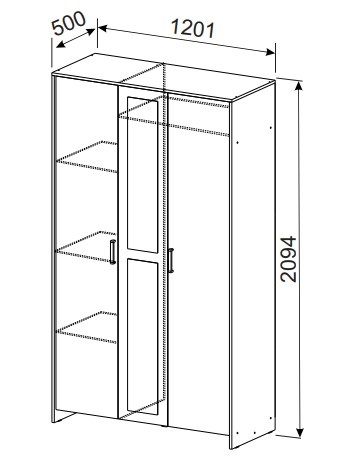 Шкаф распашной 1200 мм Дольче (СВ) в Североуральске - severouralsk.mebel-e96.ru