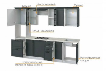 Кухонный гарнитур 3000 мм Николь-1 (Росток) в Североуральске - severouralsk.mebel-e96.ru