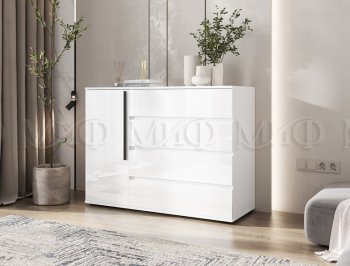 Комод 1 дверь 4 ящика (1200) Норд,  белый (Миф) в Североуральске - severouralsk.mebel-e96.ru