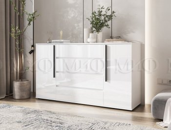 Комод 2 двери 4 ящика (1600) Норд, белый (Миф) в Североуральске - severouralsk.mebel-e96.ru