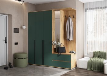 Прихожая Норд+Шкаф 1200, крафт/изумруд (Миф) в Североуральске - severouralsk.mebel-e96.ru