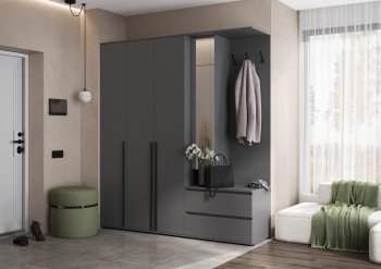 Прихожая Норд+Шкаф 1200, графит (Миф) в Североуральске - severouralsk.mebel-e96.ru