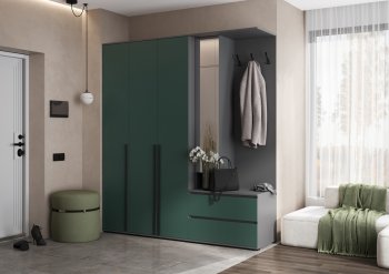 Прихожая Норд+Шкаф 1200, графит/изумруд (Миф) в Североуральске - severouralsk.mebel-e96.ru