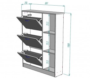 Обувница W37 (Графит) в Североуральске - severouralsk.mebel-e96.ru