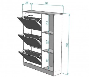 Обувница W38 (Графит) в Североуральске - severouralsk.mebel-e96.ru