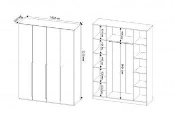Шкаф 1600 мм Пальма, Сатин (ДСВ) в Североуральске - severouralsk.mebel-e96.ru