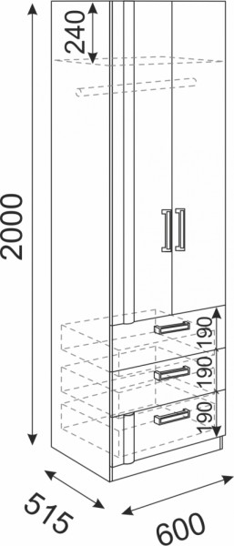 Шкаф с ящиками Волкер М4 (Риннер) в Североуральске - severouralsk.mebel-e96.ru