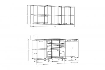 Кухонный гарнитур Рио 1800 мм (Зарон) в Североуральске - severouralsk.mebel-e96.ru