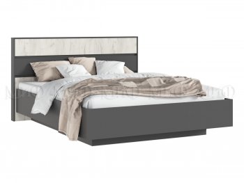 Кровать парящая Роджина с подсветкой, графит/крафт белый (Миф) в Североуральске - severouralsk.mebel-e96.ru
