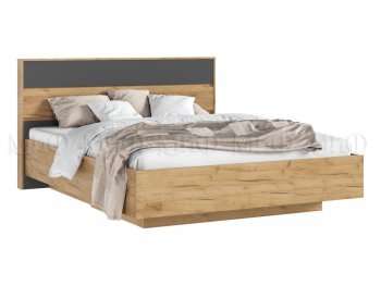 Кровать парящая Роджина с подсветкой, крафт/графит (Миф) в Североуральске - severouralsk.mebel-e96.ru