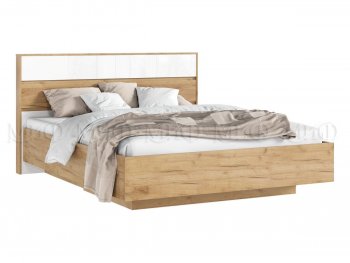 Кровать парящая Роджина с подсветкой, крафт/белый (Миф) в Североуральске - severouralsk.mebel-e96.ru