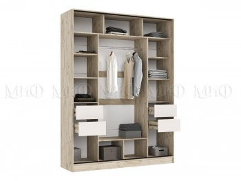 Шкаф-купе 1800 мм Роджина крафт серый/кашемир (Миф) в Североуральске - severouralsk.mebel-e96.ru